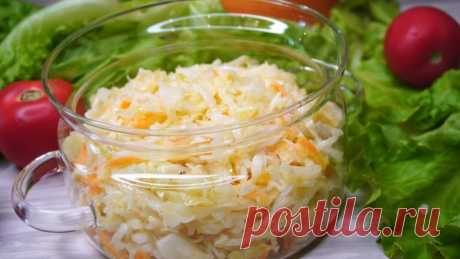 Очень вкусный капустный салат (интересный способ приготовления)