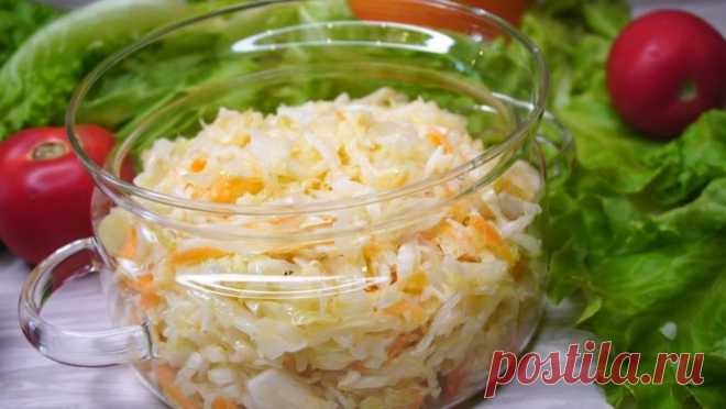 Очень вкусный капустный салат (интересный способ приготовления)