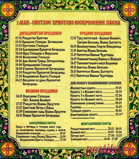 (20) Церковный календарь на 2016 год с праздниками и постами | здоровье и благополучие