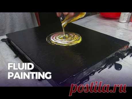 Vibrant Acrylic Fluid Art: A Dance of Colors | Acrylic Pour