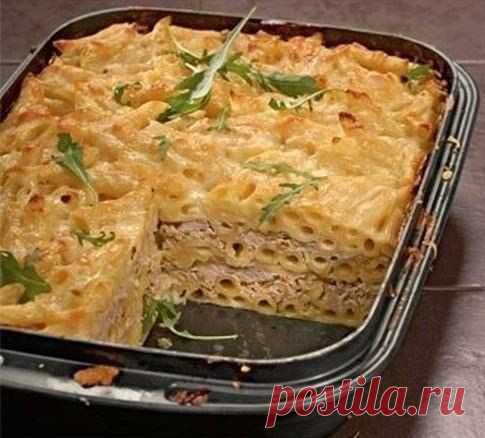 Макаронная запеканка с мясом.