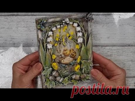 Пасхальная композиция из рамки для фото. Easter composition from a photo frame