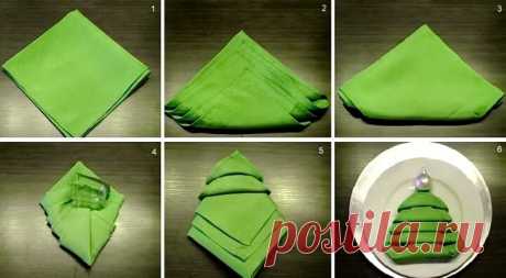 10 способов красиво сложить салфетки на новогодний стол | 33 Поделки