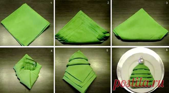 10 способов красиво сложить салфетки на новогодний стол | 33 Поделки