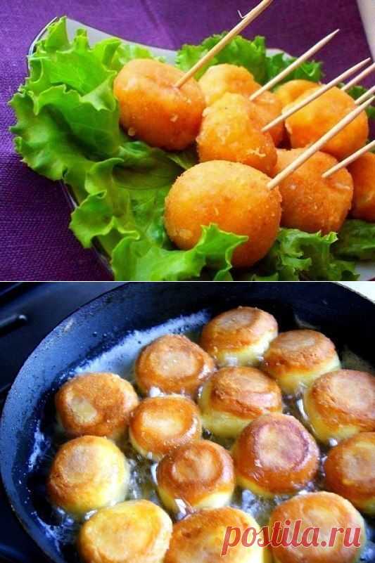 сырные шарики жареные с чесноком