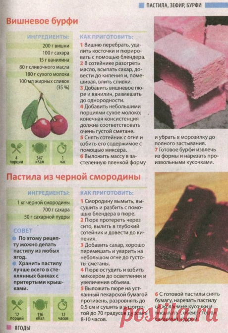 Вишневое бурфи. Пастила из черной смородины