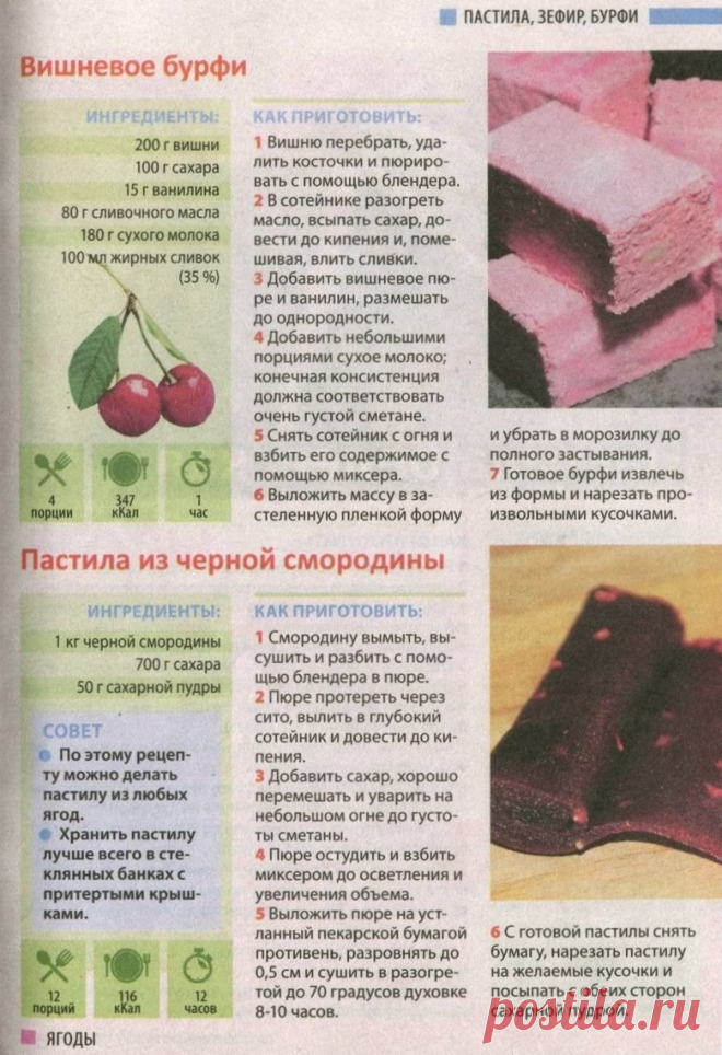 Вишневое бурфи. Пастила из черной смородины