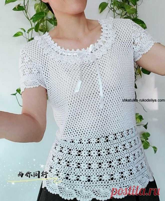 Блуза крючком для женщин схемы