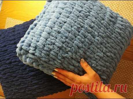 Чехол для подушки из плюшевой пряжи alize puffy