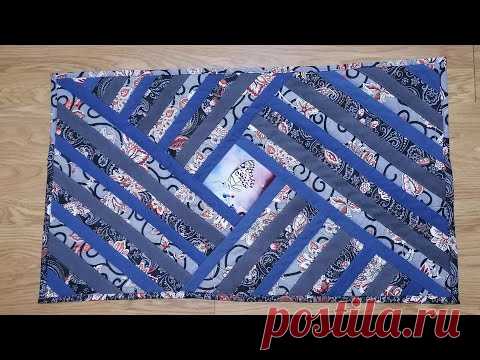 Как сшить коврик из старых джинсов 2.
