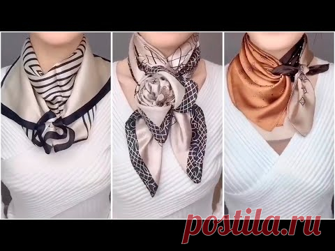 Как завязать платок на шею - 11 способов. Как красиво завязать платок.