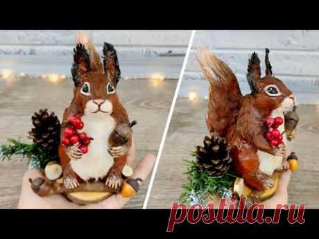 Как сделать БЕЛКУ из ВАТЫ своими руками. Поделка БЕЛОЧКА. COTTON WOOL SQUIRREL craft.DIY.