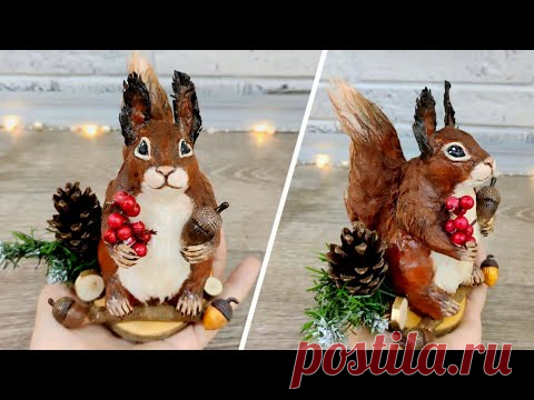 Как сделать БЕЛКУ из ВАТЫ своими руками. Поделка БЕЛОЧКА. COTTON WOOL SQUIRREL craft.DIY.