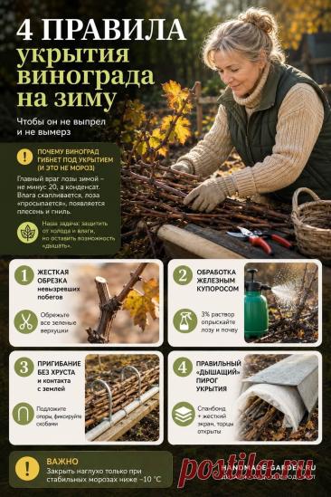 4 правила укрытия винограда на зиму
