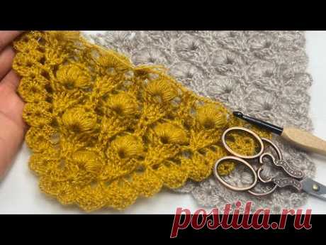 FANTASTIC Legendary Crochet Triangle Shawl Pattern#crochet #diy #tığişi
