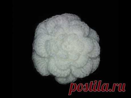 Объемный легкий цветок крючком Crochet flower