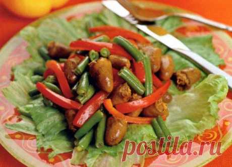 Салат из куриных сердечек - сытно, вкусно и красиво: рецепт с фото и видео