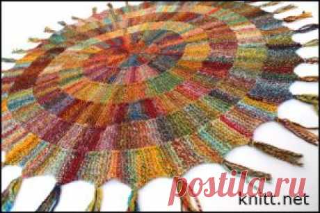 Коврик связанный по кругу | knitt.net | Все о вязании