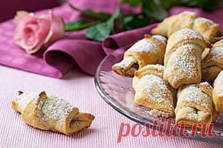 Рогалики с шоколадной пастой и орехами - Выпечка - Рецепты - Авторский проект Натальи Грухиной