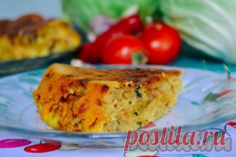 Заливной пирог с капустой в мультиварке - рецепт с фото