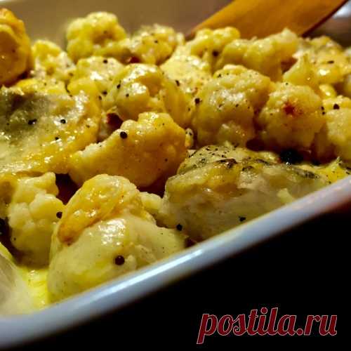 Цветная капуста и рыбка в пикантной заливке