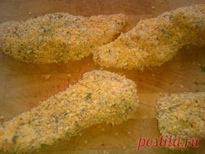 Куриное филе маринованное в йогурте и жареное в хрустящих сухарях