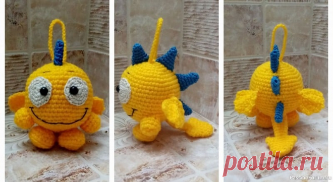 Елочная игрушка Динозаврик крючком