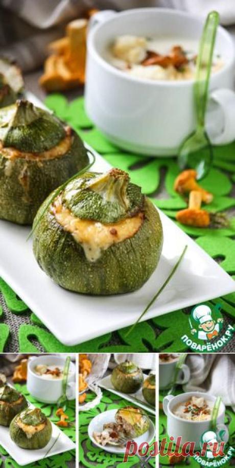 Кабачки, запеченные с грибами и шелковистый крем-суп - кулинарный рецепт