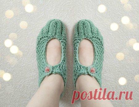 Быстрый способ связать тапочки из одного полотна » «Хомяк55» - всё о вязании спицами и крючком