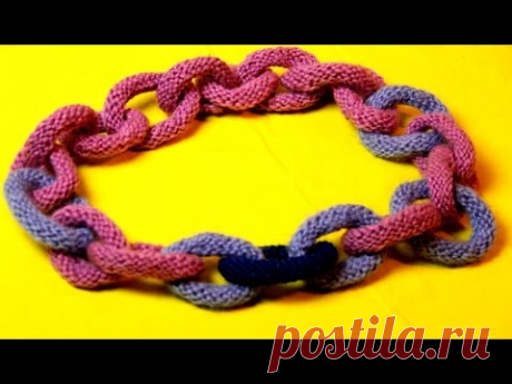 Как связать шарф-цепочку крючком из колец