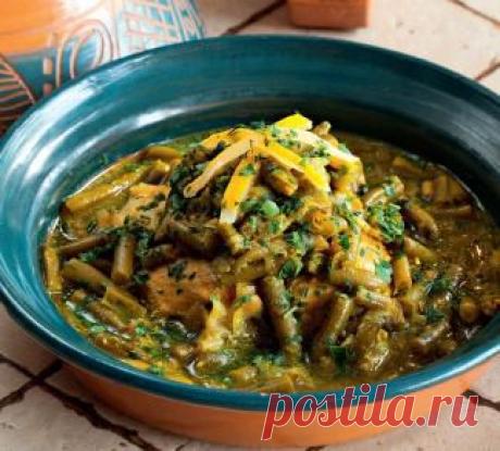 Тажин из курицы с зеленой фасолью, второе блюдо. Пошаговый рецепт с фото на Gastronom.ru