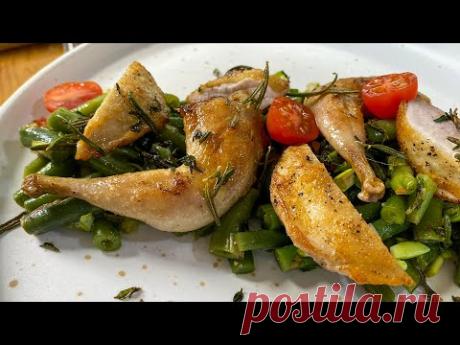 Зеленая Фасоль может быть вкусной. Кето диета и перепелка на гарнир. Стручковая фасоль.