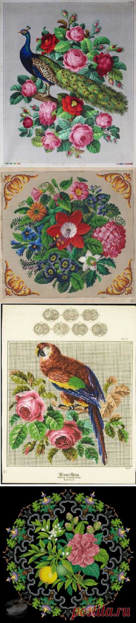 Старинные схемы вышивки или ретро-схемы.