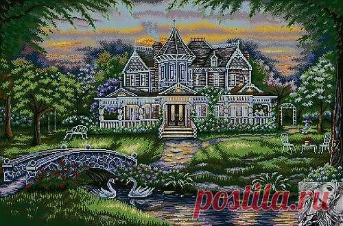 Romantic House (вышивание крестом)