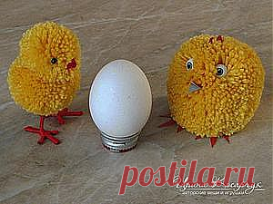Мастер-класс: "Пасхальные цыплята из помпонов" - Ярмарка Мастеров - ручная работа, handmade