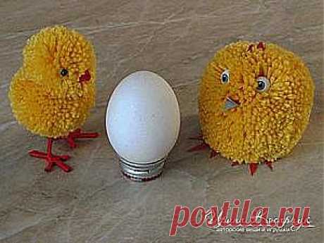 Мастер-класс: &quot;Пасхальные цыплята из помпонов&quot; - Ярмарка Мастеров - ручная работа, handmade