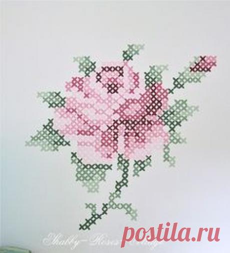 Схема розы для вышивки крестиком бисером