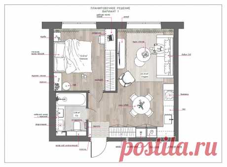 Проект недели: Кухня-гостиная в маленькой евродвушке | Houzz Россия