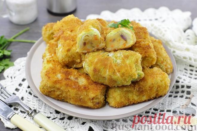 Рецепт: Голубцы из пекинской капусты с картошкой (на сковороде) на RussianFood.com