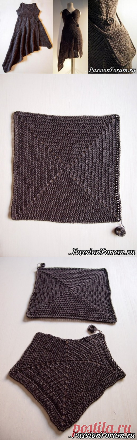 Платье-конструктор крючком из бабушкиных квадратов от дизайнера VIRPI MARJAANA SIIRA