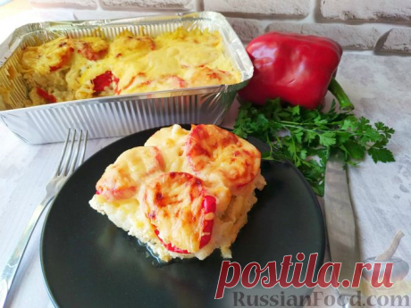 Рецепт: Запеканка из цветной капусты с помидорами и сыром (в духовке) на RussianFood.com