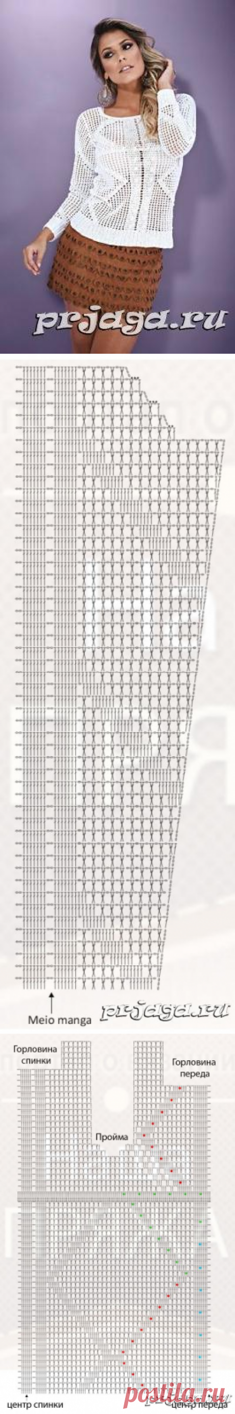 Филейное вязание крючком блузки