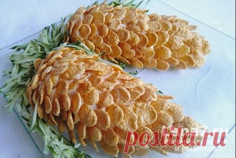 Салат Шишки с кукурузными хлопьями: пошаговые рецепты с фото и видео