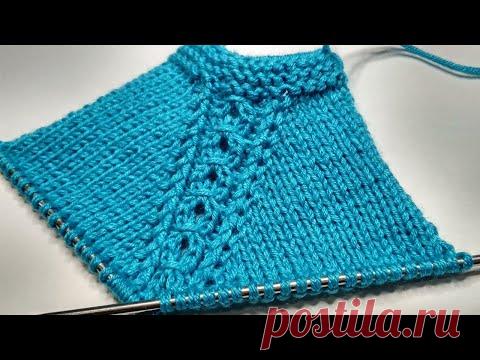 Регланная линия спицами сверху. Красивая линия реглана из 7-ми петель