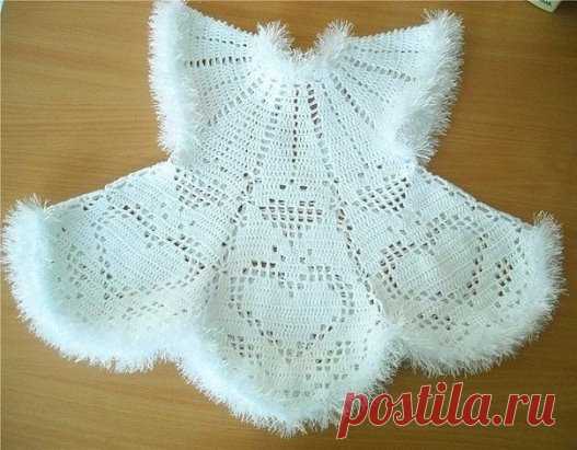 Платье для девочки “Снежинка” крючком http://barrellab.ru/plate-dlya-devochki-snezhinka-kryuchkom.html