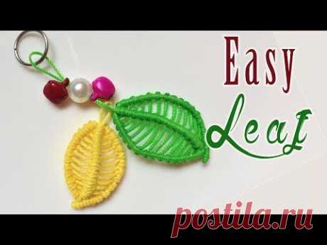 Macrame tutorial: The Leaf and Flower set keychain Part 2 - Easy leaf - Hướng dẫn thắt móc khóa