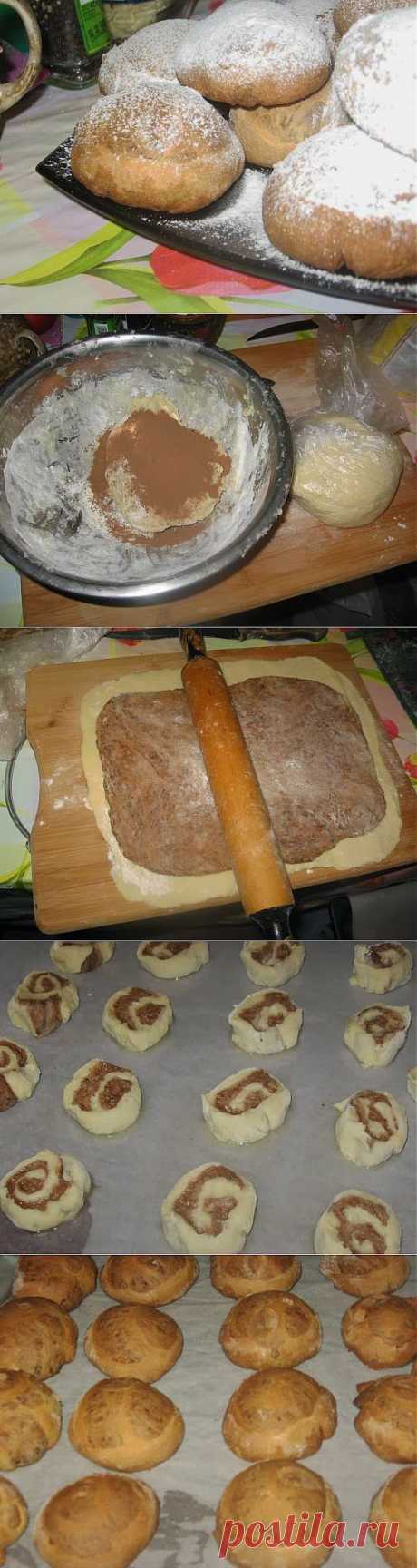Сметанное двухцветное печенье .