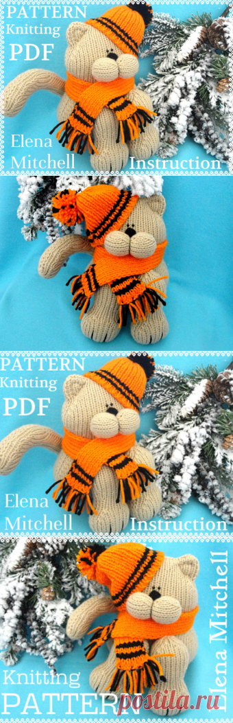 Knitting PATTERN Animal Knit Pattern Cat Animal Patterns