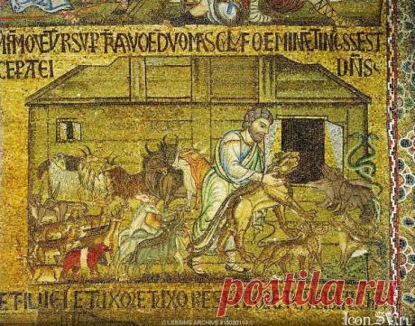 Галерея - Категория: Всемирный потоп - Файл: Noah helps pairs of animals enter the Ark
