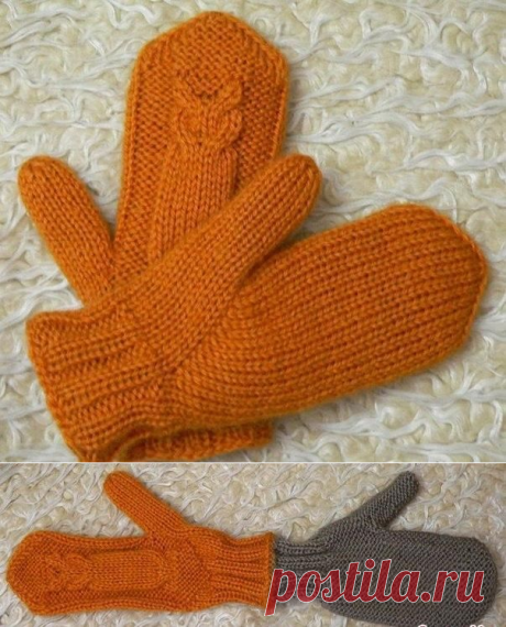 Классные двухсторонние варежки спицами из категории Интересные идеи – Вязаные идеи, идеи для вязания